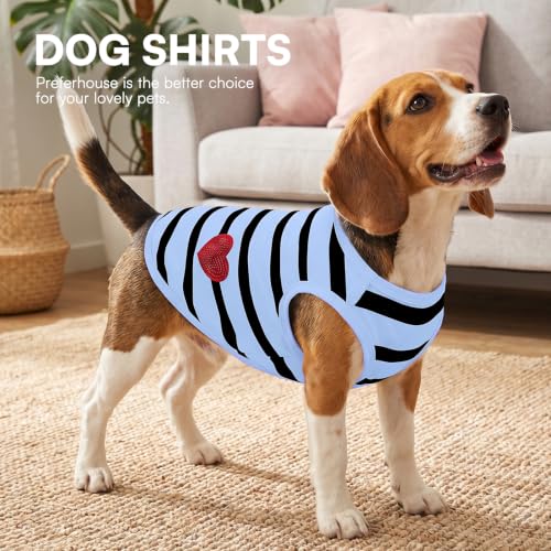 Dog Striped Shirt for Large Dogs - Blue Vest