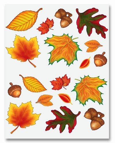 Thanksgiving Fall Stickers - 4 Sheet Autumn Leaves & Acorns