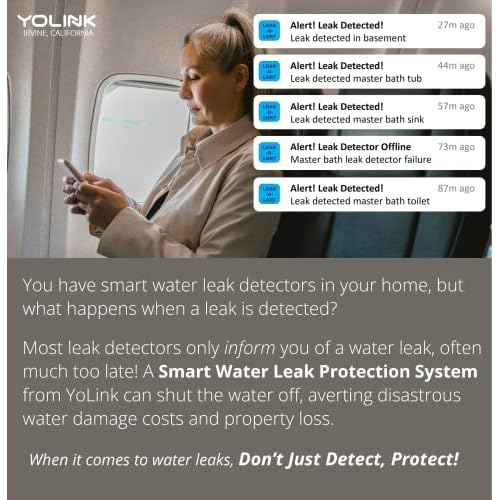 YoLink Water Leak Detection Starter Kit, w/SpeakerHub Audio/Talking Hub & Water Leak Sensor 1, LoRa Up to 1/4 Mile Open-Air Range, SMS/Text, Email & Push Notifications, w/Alexa, IFTTT, Home Assistant