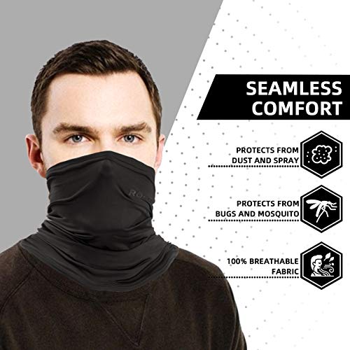Cooling Neck Gaiter Bandana Face Mask - Black for UV Protection