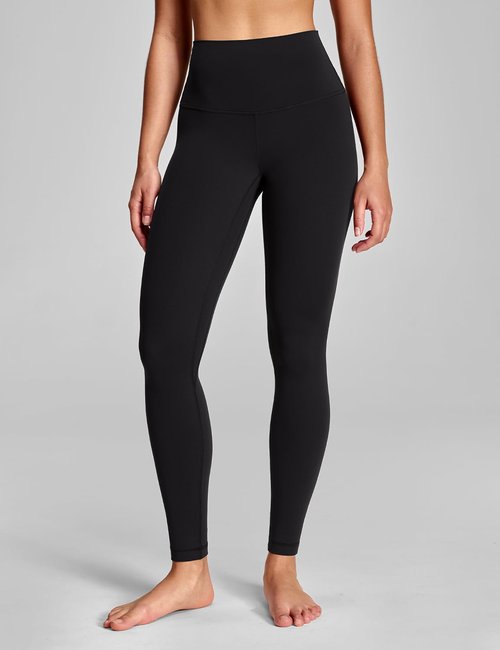 HeyNuts Workout Pro Full Length Leggings for Tall Women, High Waisted Compression Workout Leggings Athletic Tummy Control Yoga Pants 28'' Black M(8/10)