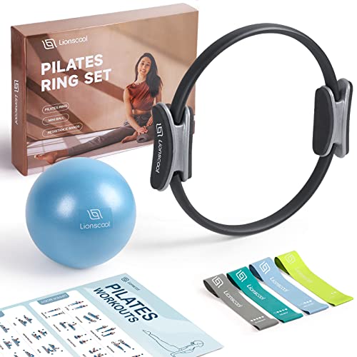 Pilates Ring Set with 14" Circle, Mini Ball & Resistance Bands
