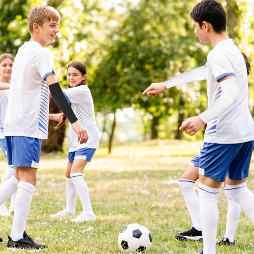 Kids Arm Sleeves - 3 Pairs, UV Protection, Non-Slip, for Sports