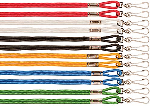 Heavy Duty Nylon Lanyards - Bulk Pack of 12 Assorted Colors