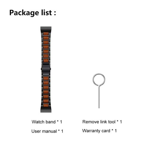 LDFAS Fenix 8/7X/6X/5X Plus Band, Natural Wood Red Sandalwood Stainless Steel Metal Watch Band, 26mm Quick Release Easy Fit Strap Compatible for Garmin Fenix 7X/6X Pro/5X/5X Plus/3HR/Descent Mk2 Bands