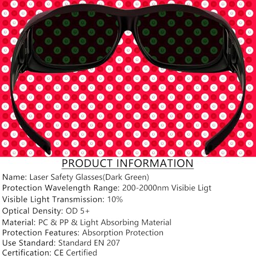 Laser Safety Glasses Red Light Therapy Goggles UV Blocking Laser Glasses for Laser Cosmetology Operator Eye Protection