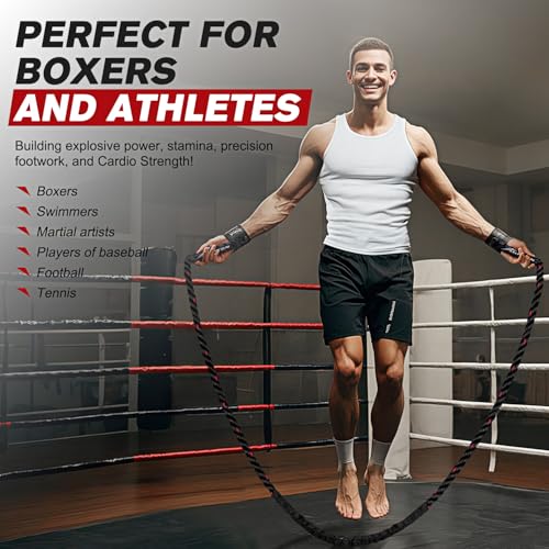 Weighted Jump Rope for Fitness - 2.8lb Heavy Skipping Rope