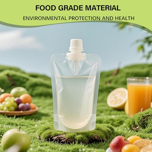 Collapsible Beverage Bags - Leakproof Reusable Water Carrier - 8oz, 10 Pack