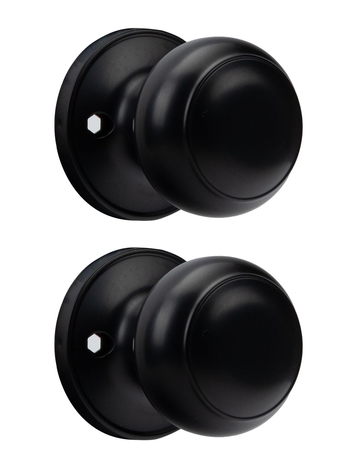 Haidms 1 Pack Black Dummy Door Knob, Half Matte Black No-Turning Dummy Closet Doors Single-Sided Door Locks (2 Pieces/1 Pair)