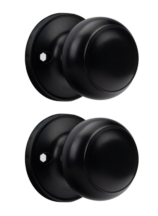 Haidms 1 Pack Black Dummy Door Knob, Half Matte Black No-Turning Dummy Closet Doors Single-Sided Door Locks (2 Pieces/1 Pair)
