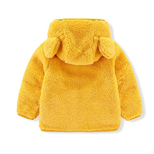 Fleece Bear Ears Hooded Jacket for Toddler Boys - Yellow, 5-6 Years