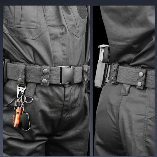5 PCS Duty Belt Keepers - 2"-2.25" Nylon Black with Key Holder