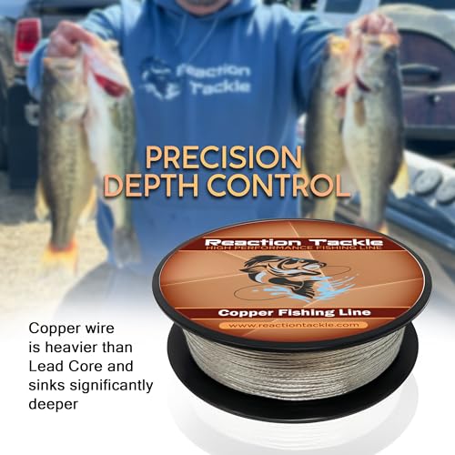 45LB Copper Fishing Line - Trolling Wire, 300ft, Corrosion Resistant, Super Smooth & Thin Diameter