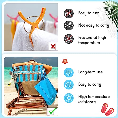 4 Pcs Elastic Beach Towel Bands for Regular Chairs - Seaside