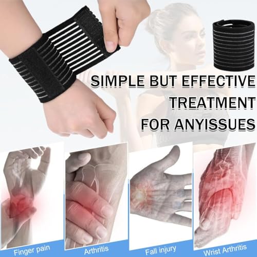 Compression Wrist Wraps for Support & Injury Recovery - 2 Pack