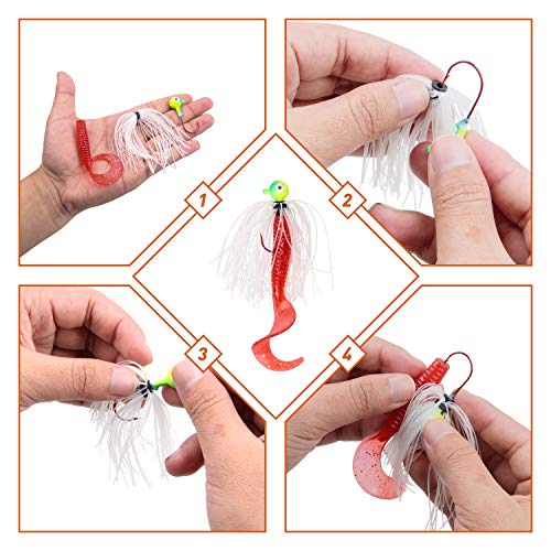 Type B-24 Bundles Silicone Jig Skirts, 50 Strands Spinnerbait Lure Replacement Kit