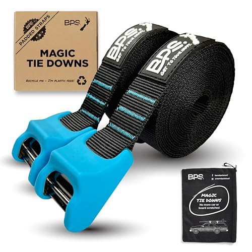15 Feet Tie Down Straps for Roof Rack - Silicone Buckle Cover 2-Pack