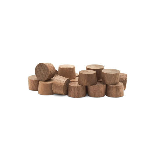 Woodpeckers 3/8 Inch Walnut Wood Flat-Head Plugs for Furniture Screw Holes - Pack of 25
