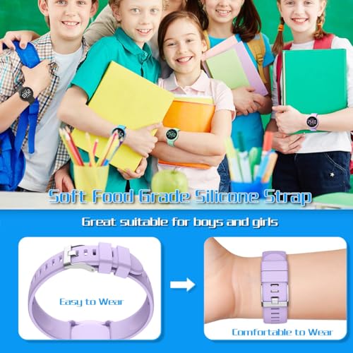 Kids Digital Pedometer Watch - Purple Fitness Tracker with Alarm