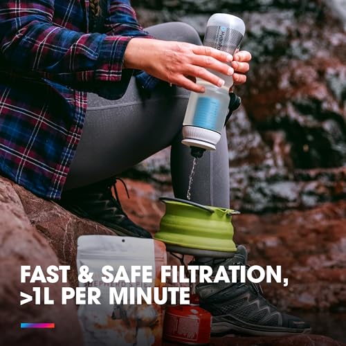 HydraPak Breakaway+ 30oz Water Filter Bottle - Fast Safe Hydration for Outdoors