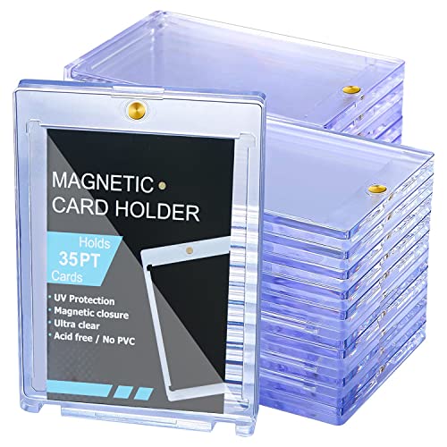 Boyanbb 50-Pack Magnetic Card Holders 35pt One Touch Acrylic Protectors