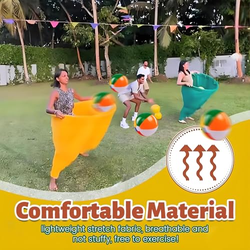 Outdoor Granny Pants Toss Game Set with 16 Bouncy Balls & 2 Air Pumps - Green & Light Blue