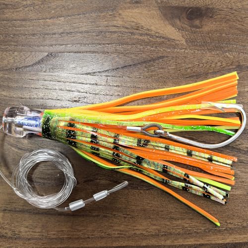 kmucutie 9 Inch Saltwater Trolling Lure Set — 6 Pcs with Portable Handle Bag, Deep Sea Marlin/Tuna Baits