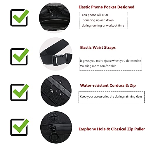 Muserise NRP Black Running Chest Bag with Phone Holder - Water-Resistant & Lightweight