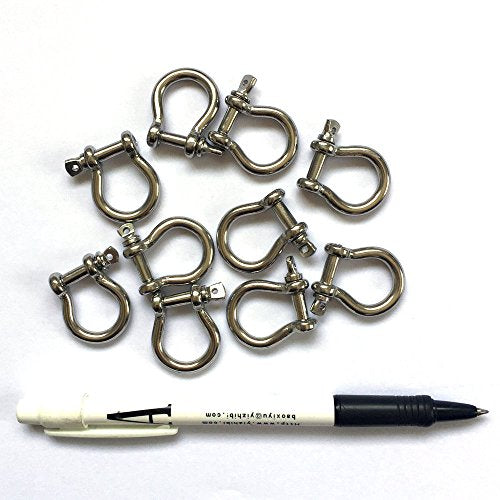 Stainless Steel Bow Shackle - 4mm, 10 Pieces for Paracord Jewelry