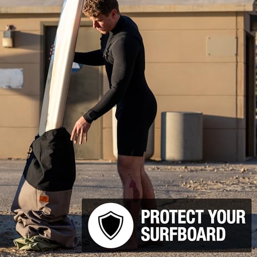 Ho Stevie! 6'0" Canvas Surfboard Bag Cover for Dings UV Sun Protection, Gray