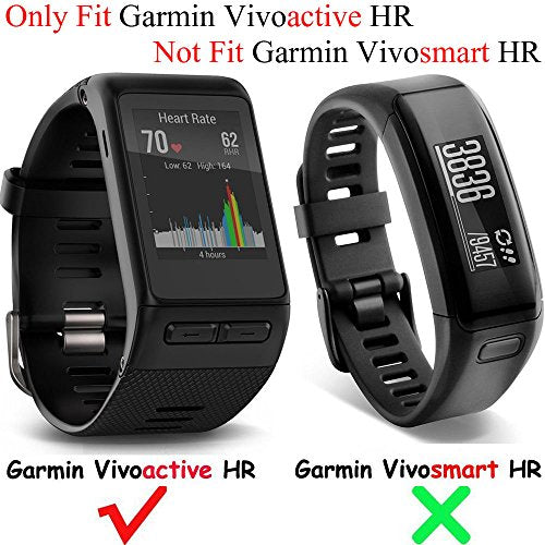 Soft Silicone Replacement Band for Garmin Vivoactive HR - Black