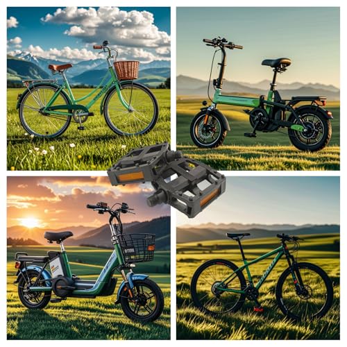 Non-Slip Bike Pedals with Reflectors - Large/Wide