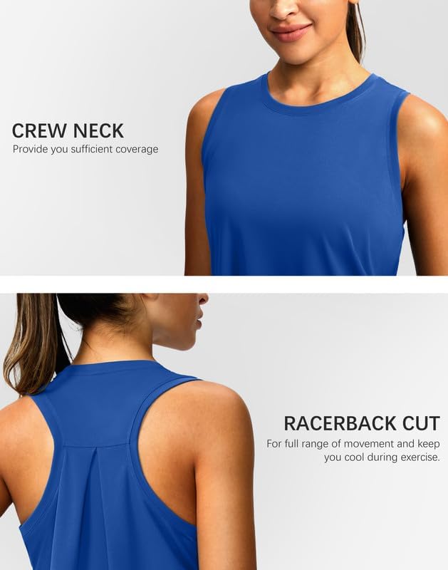 Skiennix Women's Athletic Tank Tops - Sleeveless Racerback Design for Yoga & Gym | Loose Fit