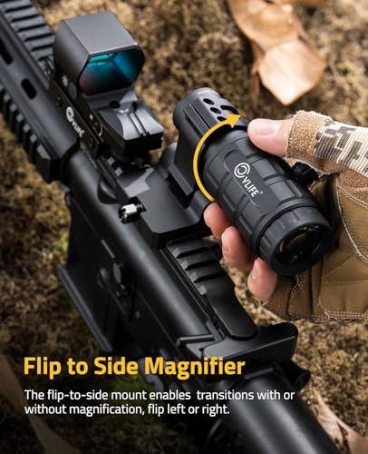 40mm Red/Green Dot Sight & 3X Magnifier Combo - Black+Red Dot