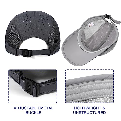 AYPOW Unisex Breathable Mesh Baseball Cap 2 Pack Grey & Deep Grey Sports Hat