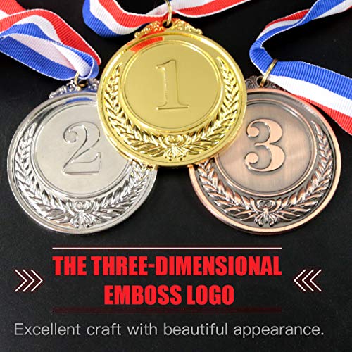 Gold, Silver, Bronze Award Medals with Ribbon - Ears of Wheat Logo, 3 PCS