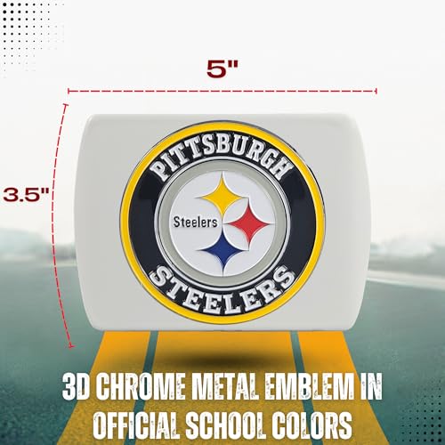 Pittsburgh Steelers Hitch Cover - White Metal 3D Team Logo