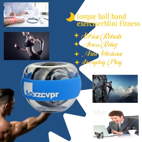 Gyro Power Torque Ball Wrist Exerciser - Blue LED Spinner