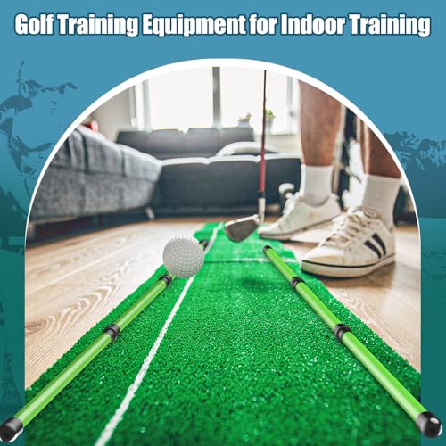 Premium Golf Alignment Sticks - 48 Inch Fluorescent Green Training Aid, 2 Pack