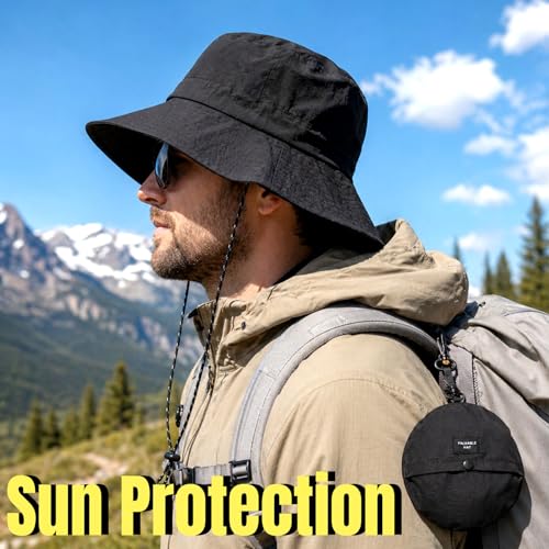 Packable Sun Bucket Hat for Men & Women - UV Protection & Waterproof