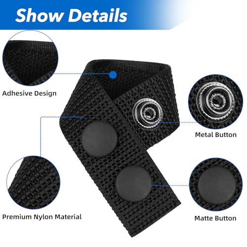 Nylon Duty Belt Keepers - 6 Pack with Double Snaps, 2-2.25" Wide