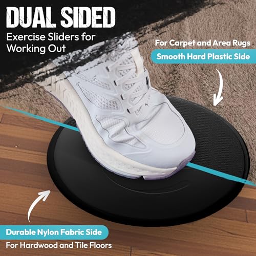 9" Gliding Sliders for Full Body Workouts - Black