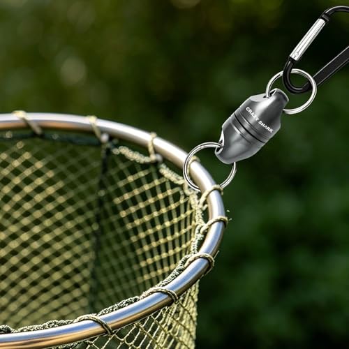 Magnetic Net Release - Aluminum Fishing Net Magnet Retractor - Gun Metal