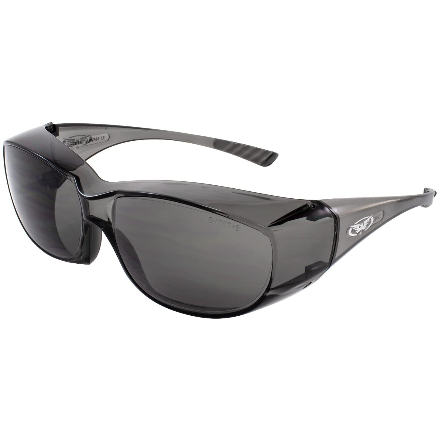 Global Vision Eyewear Oversite Series Fit-Over OTG Safety Glasses Smoke Lens & Frame