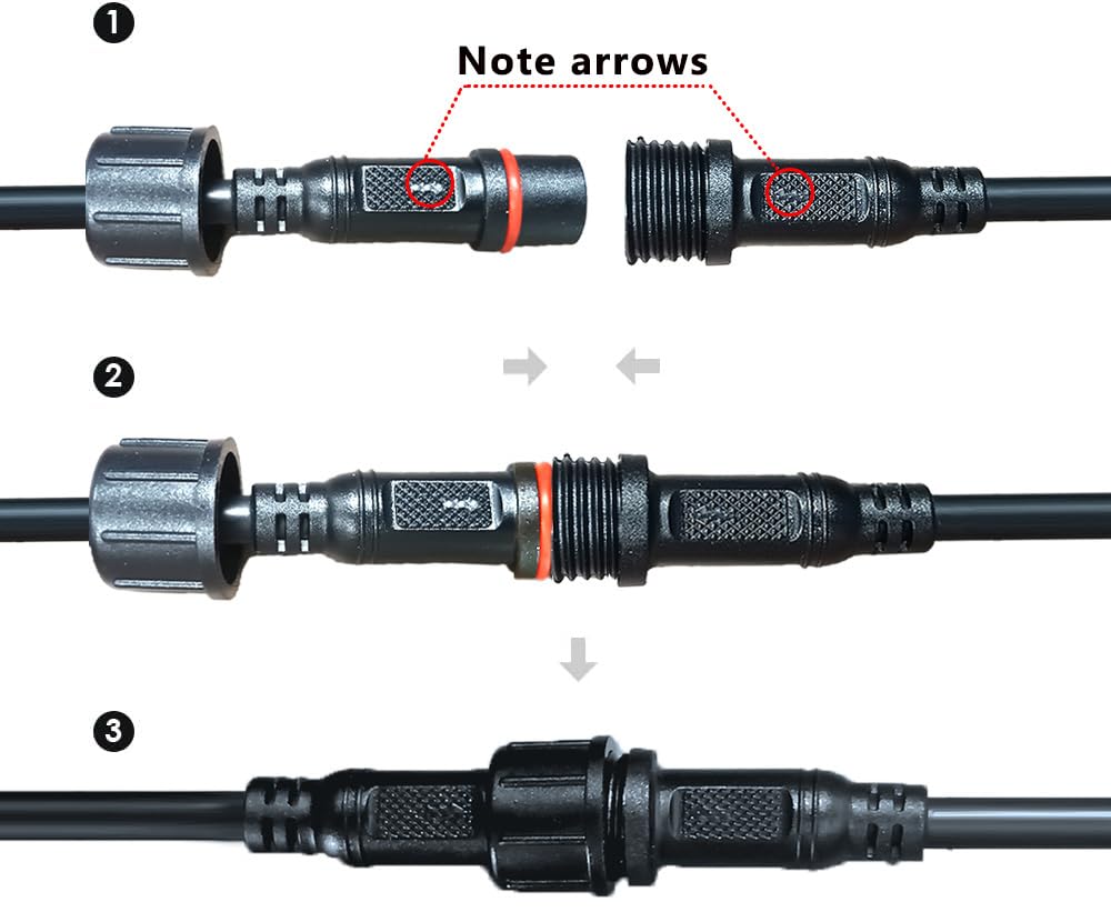 NEWNEWLIU 2Pin Waterproof Connector,2 Wire Electrical Connector,with 18AGW 20CM Male Female Plug LED Connector,for Car,Truck,Boat,Indoor/Outdoor LED Strip Lights(4Pairs)