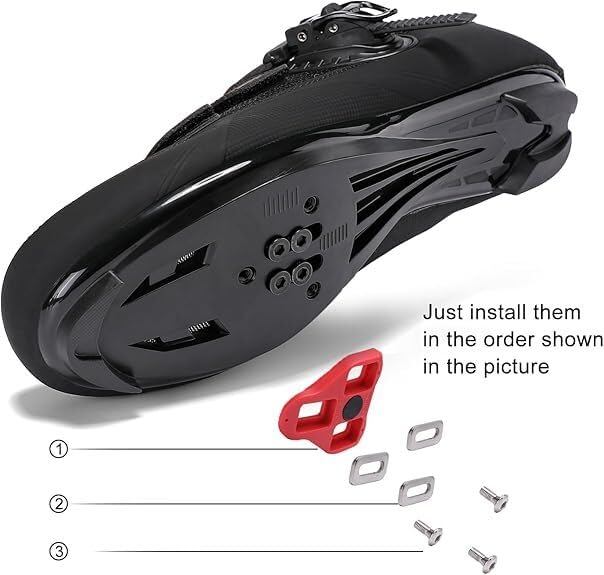 Indoor Cycling Shoes for Peloton - Men 10.5 / Women 12.5 - Black & Red