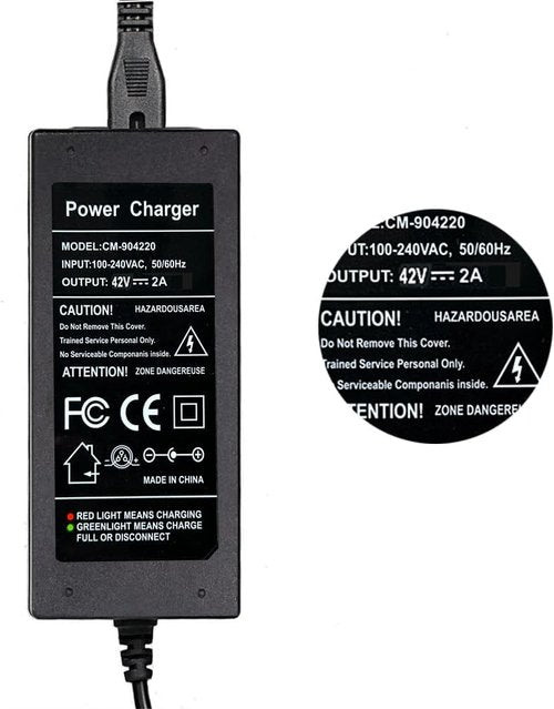 42V 2A Battery Charger - Fast Charging for 36V Scooter Lithium Battery | 8mm 3 Prong Connector