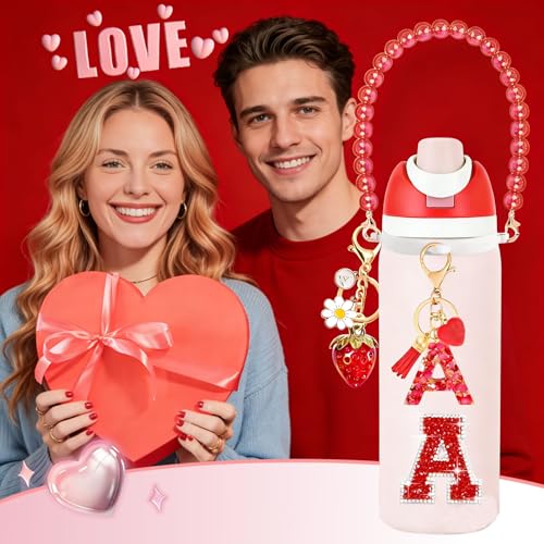Owala Water Bottle Accessories Set - Strawberry Charm & Pearl Strap - Red