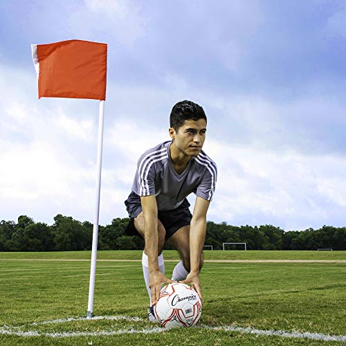 Soccer Corner Flags Set of 4 - 60" Poles with Red Rectangle Flags