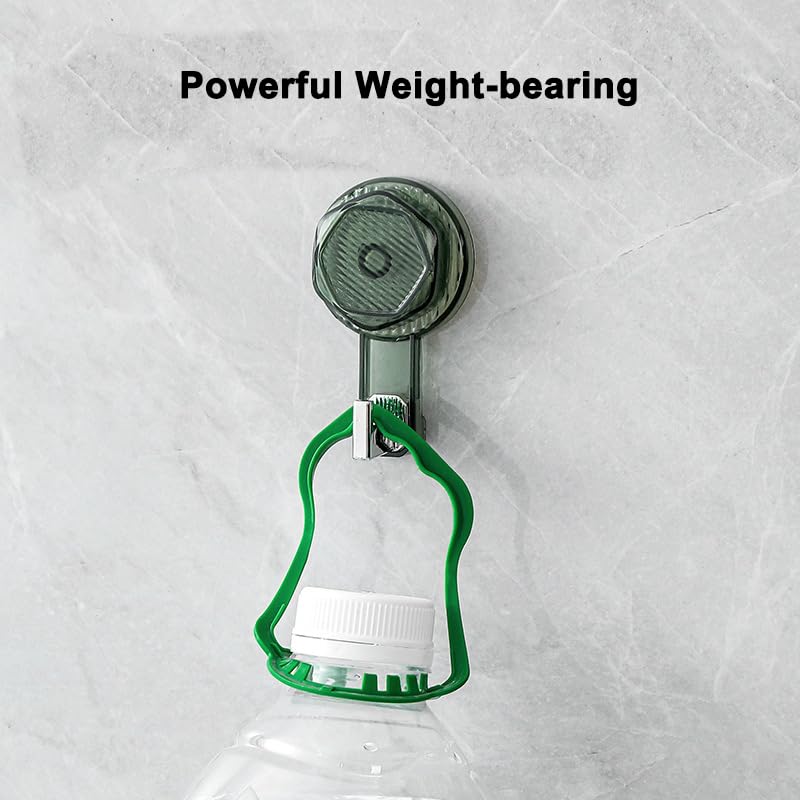 Kuangpu 3 Pack Vacuum Rotation Suction Cup Hook, 22 LB Heavy Duty Wreath Holder for Window, Glass Doors, Tiles, Welcome Sign (Clear White)